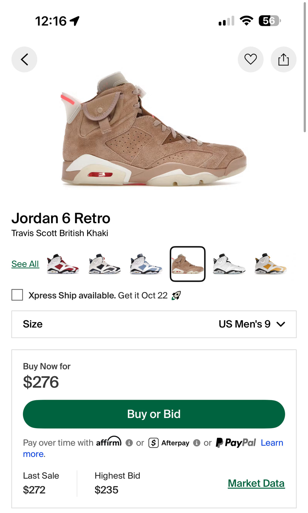 Jordan 6 Travis Scott British Khaki